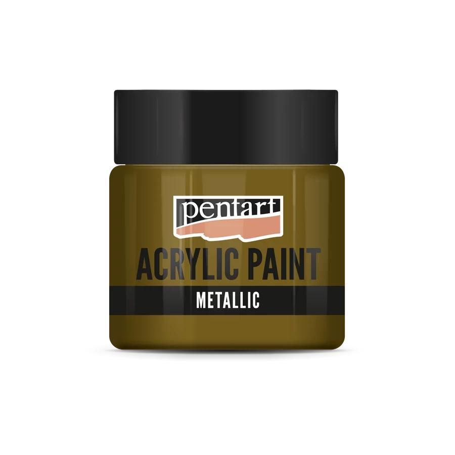 Akrylová farba metalická žltá medená - 50 ml