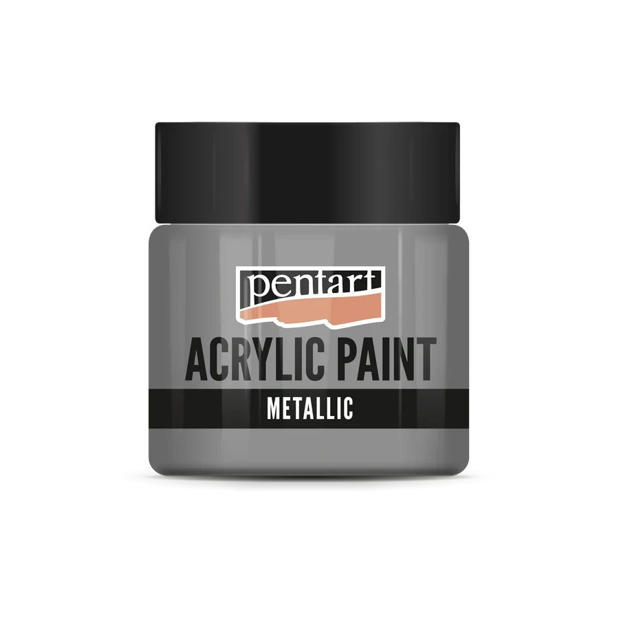 Akrylová farba metalická strieborný nádych - 50 ml