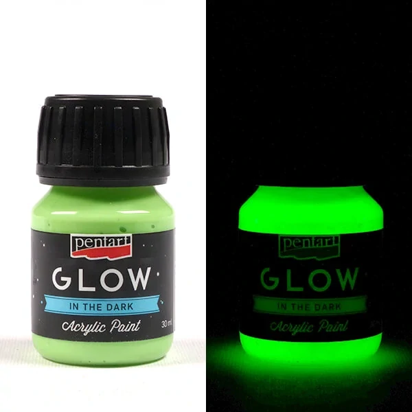 Akrylová farba fosforová, zelená - 30 ml