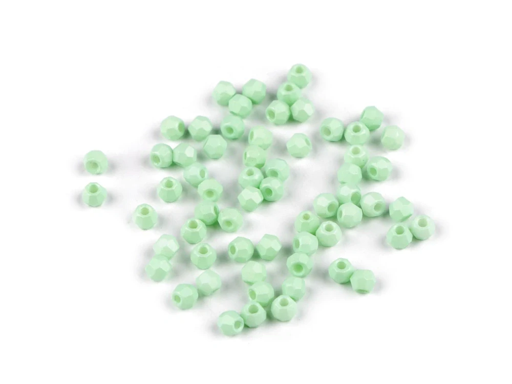 Brúsené korálky zelené, matné - 3mm