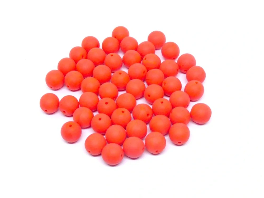 Lisované korálky matné červené 8mm