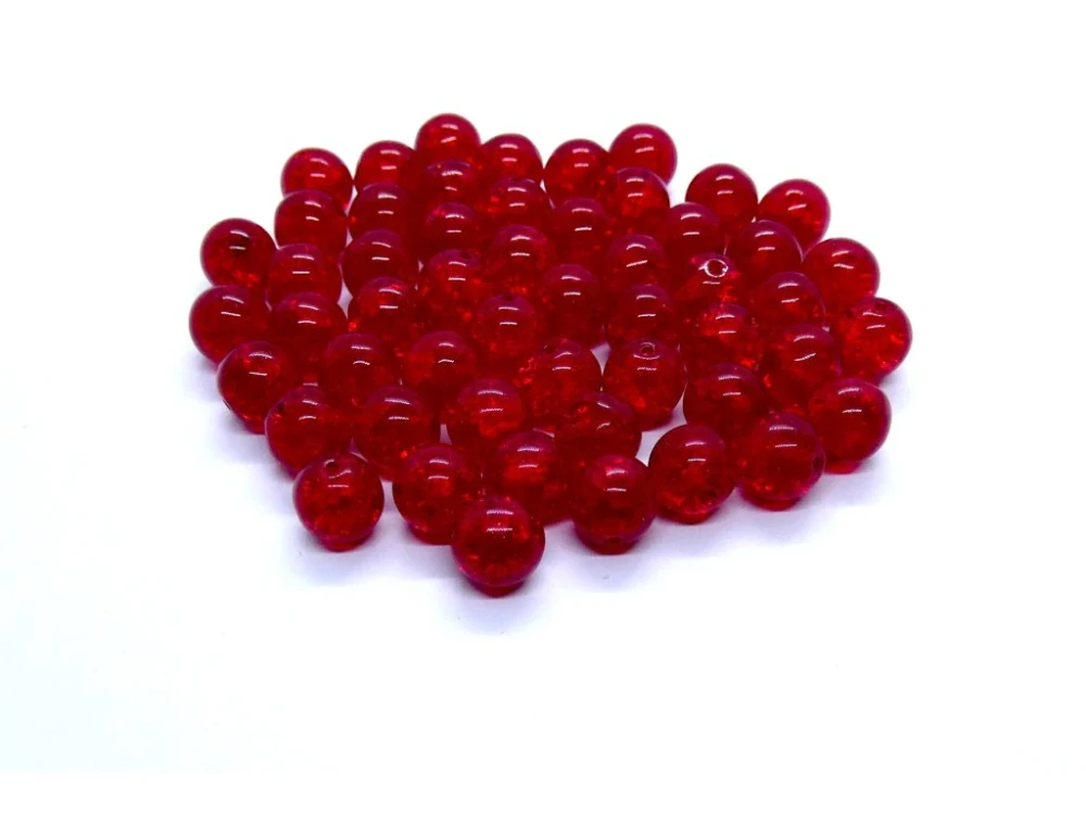 Sklenené korálky práskačky červené 8mm