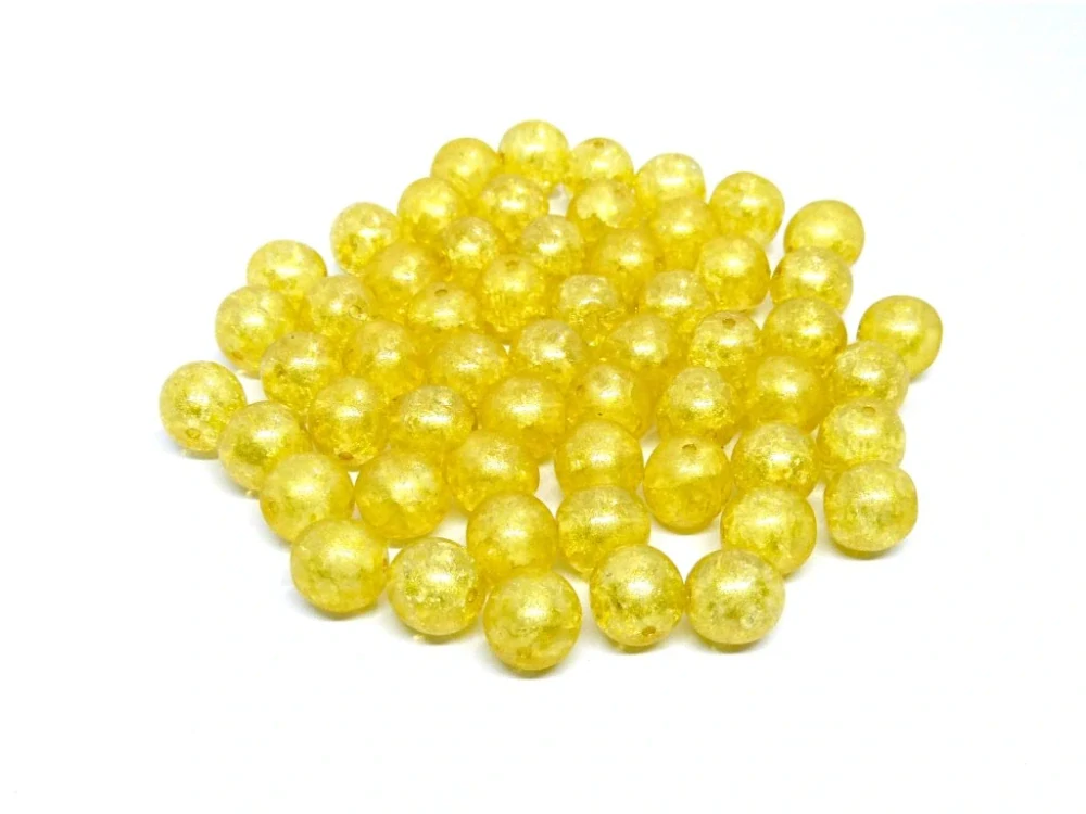 Sklenené korálky práskačky žlté 8mm