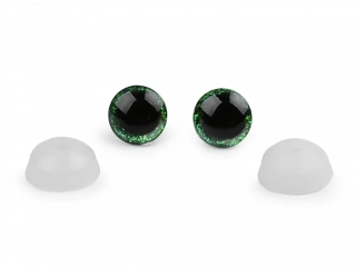Oči glitrové s poistkou 10 mm zelené