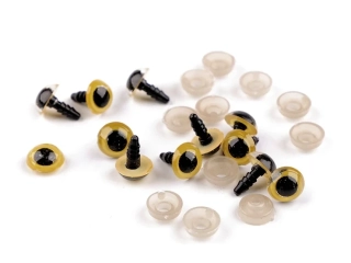 Oči s poistkou 10 mm žltá