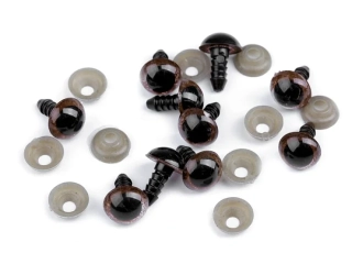 Oči s poistkou 10 mm hnedá