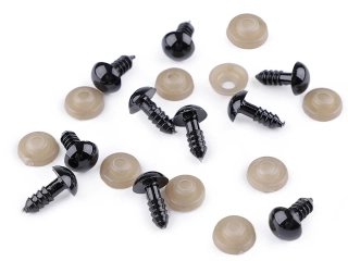 Oči s poistkou 10 mm čierna