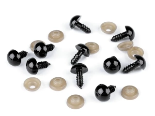 Oči s poistkou 12 mm čierna