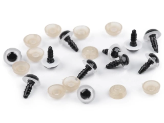 Oči s poistkou 12 mm biela