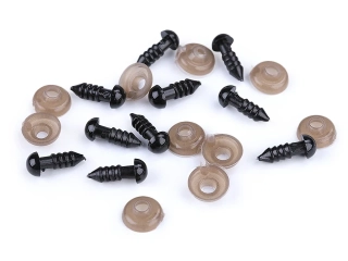 Oči s poistkou 6 mm čierna