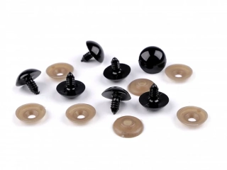 Oči s poistkou 20 mm čierna