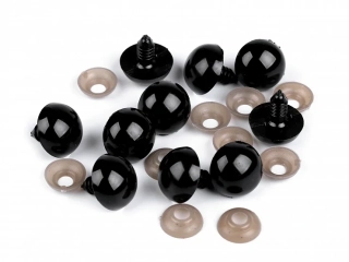 Oči s poistkou 18 mm čierna