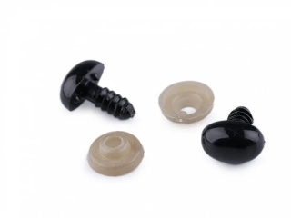 Oči/ňufák s poistkou 9x13 mm čierna