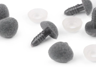 Ňufák zamatový s poistkou 11x14 mm sivá