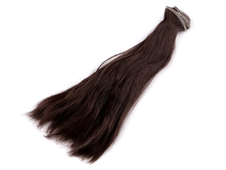 Vlasy pre bábiky 20 cm stredne hnedá