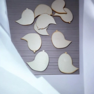 Drevený výrez vtáčiky 4 cm