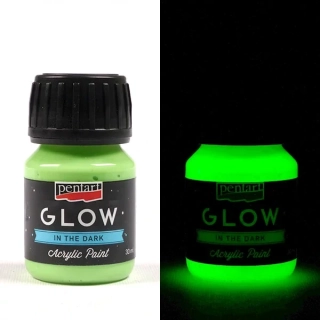 Akrylová farba fosforová, zelená - 30 ml