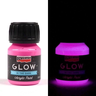 Akrylová farba fosforová, pink - 30 ml