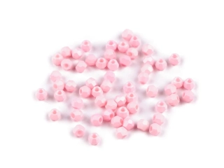 Brúsené korálky ružové, matné - 3mm