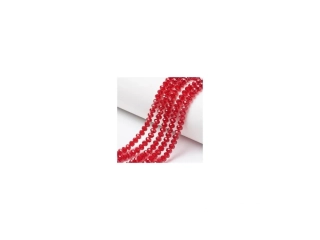 Brúsené korálky červené - 3mm