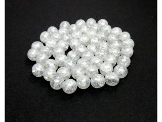 Sklenené korálky práskačky biele 8mm