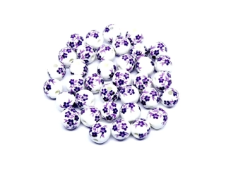 Porcelánové korálky s kvetinkami 8mm